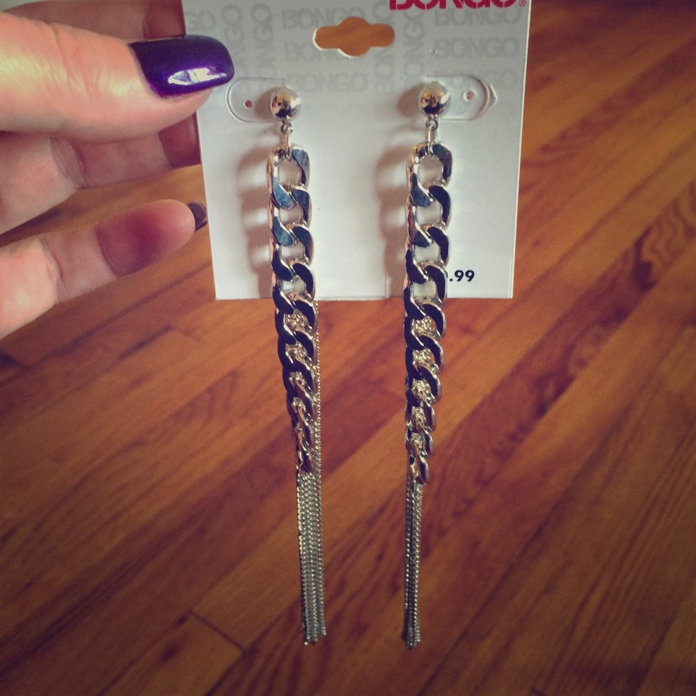 Silvertone Chain Earrings